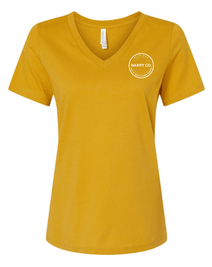 Custom Apparel - Screen Printing - MDHHS Gear - Allegan & Barry Co. - Women's Relaxed V - Neck Tee (Circle Logo Design) (Multiple Colors Available) - Allegan & Barry County MDHHS - 17194