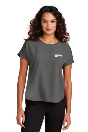 Okemos Fall Staff Shop Crewneck Anchor Grey front view