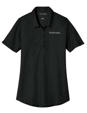 Custom Apparel - Screen Printing - Michigan Academy of Family Physicians - Women's Fine Pique Blend Polo *Black - Charcoal - Blue* - Michigan Academy of Family Physicians - 17653