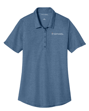 Custom Apparel - Screen Printing - Michigan Academy of Family Physicians - Women's Fine Pique Blend Polo *Black - Charcoal - Blue* - Michigan Academy of Family Physicians - 17653