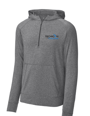 Custom Apparel - Screen Printing - Michigan Department of Education - Men's Sport - Wick Stretch Half Zip Hoodie - Michigan Department of Education - 16367