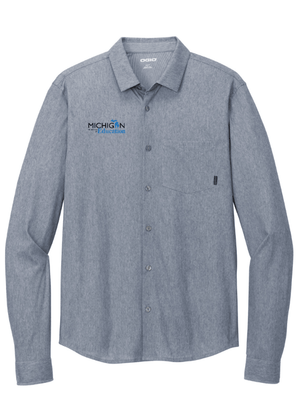 Custom Apparel - Screen Printing - Michigan Department of Education - OGIO Long Sleeve Button Up - Fabricated Customs