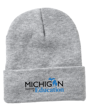 Custom Apparel - Screen Printing - Michigan Department of Education - Shepra Lined Cuffed Beanie - Michigan Department of Education - 16367