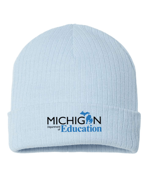 Custom Apparel - Screen Printing - Michigan Department of Education - Sustainable Rib Cuffed Beanie - Michigan Department of Education - 16367
