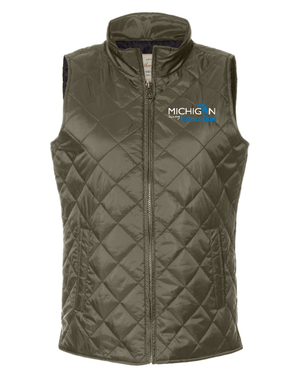 Custom Apparel - Screen Printing - Michigan Department of Education - Women's Diamond Quilted Vest - Michigan Department of Education - 17515