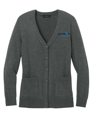Custom Apparel - Screen Printing - Michigan Department of Education - Women's Easy Care Button Up Cardigan - Michigan Department of Education - 16367