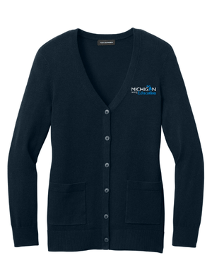 Custom Apparel - Screen Printing - Michigan Department of Education - Women's Easy Care Button Up Cardigan - Michigan Department of Education - 17515