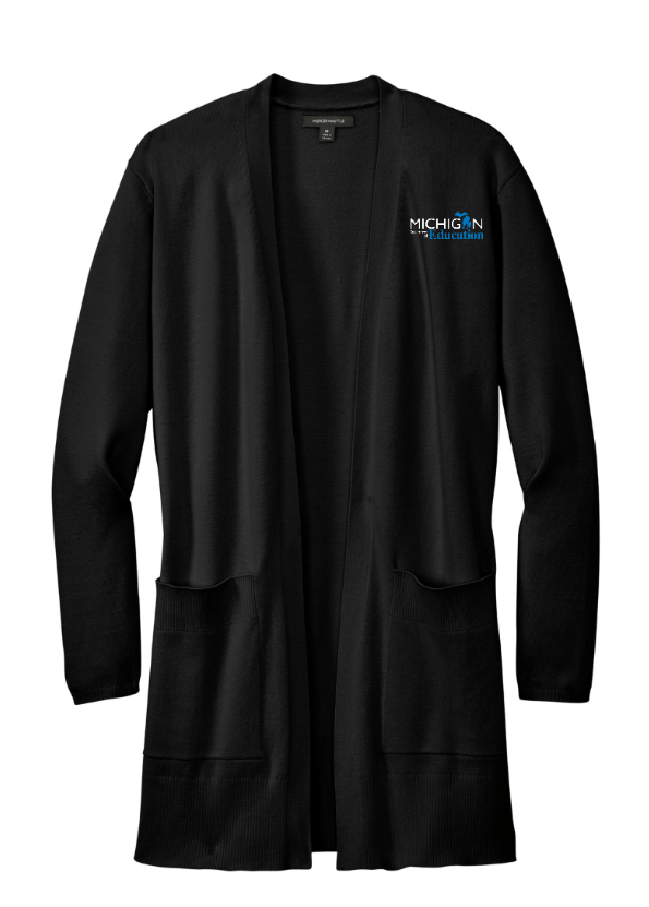 Custom Apparel - Screen Printing - Michigan Department of Education - Women's Open Front Cardigan - Michigan Department of Education - 17515
