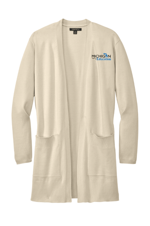 Custom Apparel - Screen Printing - Michigan Department of Education - Women's Open Front Cardigan Sweater - Michigan Department of Education - 16367