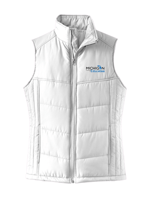Custom Apparel - Screen Printing - Michigan Department of Education - Women's Puffy Vest - Michigan Department of Education - 16367