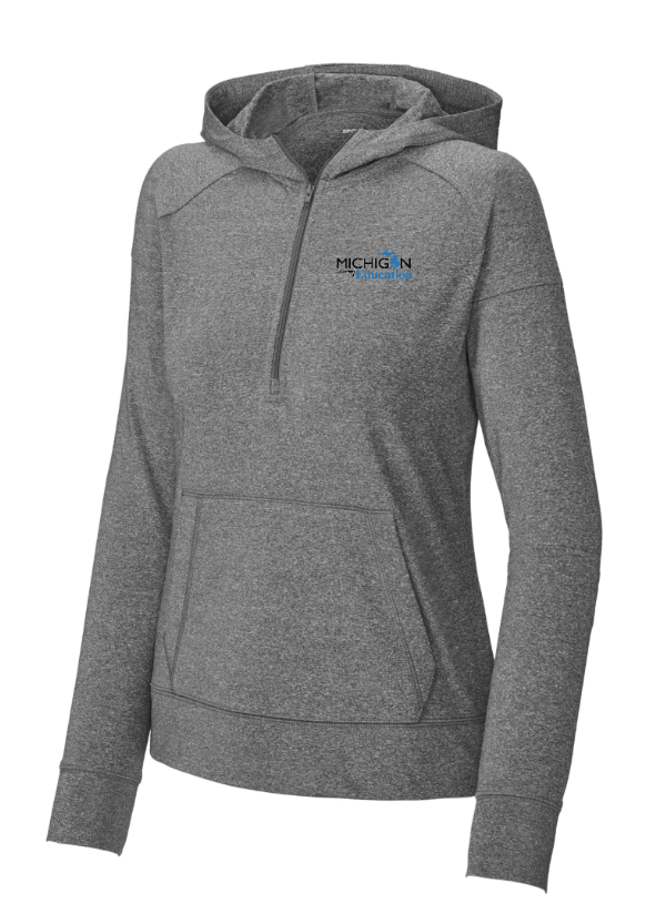 Custom Apparel - Screen Printing - Michigan Department of Education - Women's Sport - Wick Stretch Half Zip Hoodie - Michigan Department of Education - 16367