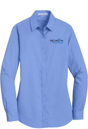 Custom Apparel - Screen Printing - Michigan Department of Education - Women's Twill Shirt - Michigan Department of Education - 16367