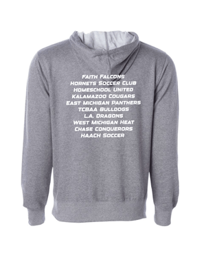 Custom Apparel - Screen Printing - Michigan Homeschool State Cup 2024 - Midweight Hooded Sweatshirt (Grey/ Blue) - Michigan Homeschool State Cup 2024 - 16419
