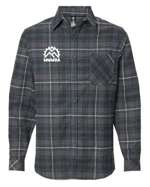 Custom Apparel - Screen Printing - Mid - MI Biking Flannels - Open Pocket Flannel Shirt - Charcoal / Blue - Mid - MI Biking Flannels - 17199