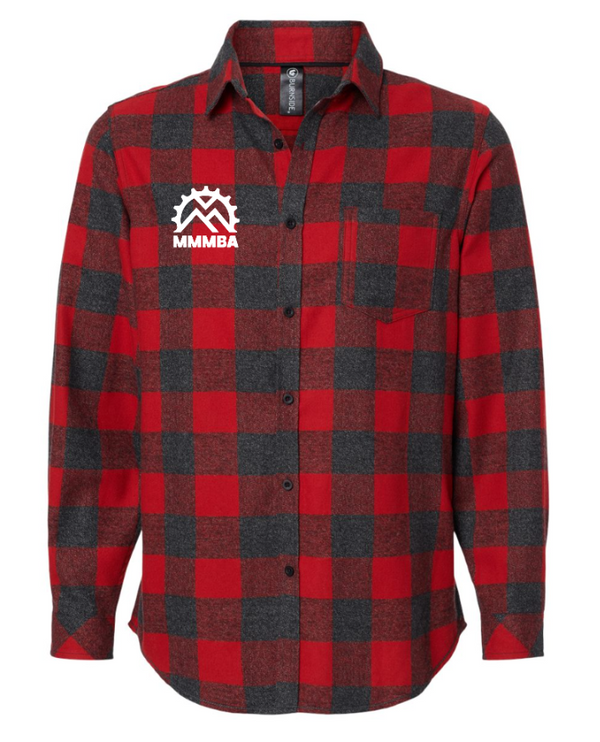 Mid-MI Biking Flannels - Open Pocket Flannel Shirt -- Red / Black