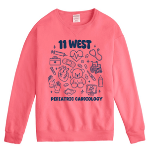 Custom Printed Apparel | Mott's Children's Hospital - Pediatric Cardiology Unit | Adult Unisex Crewneck (MULTIPLE COLOR OPTIONS) - Mott's W26 - 18733