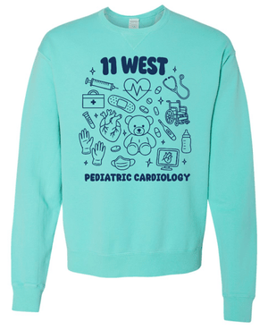 Custom Printed Apparel | Mott's Children's Hospital - Pediatric Cardiology Unit | Adult Unisex Crewneck (MULTIPLE COLOR OPTIONS) - Mott's W26 - 18733