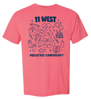 Custom Printed Apparel | Mott's Children's Hospital - Pediatric Cardiology Unit | Adult Unisex T-Shirt (MULTIPLE COLOR OPTIONS) - Mott's W26 - 18733