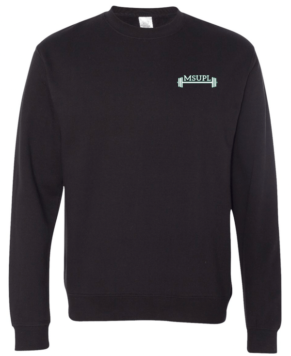 Custom Printed Apparel | MSU Powerlifting Club 2025 - Adult Black Crewneck - MSU Powerlifting Club F25 - 18568