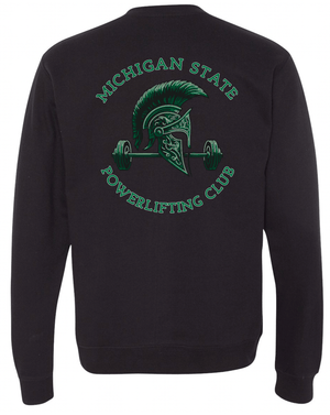 Custom Printed Apparel | MSU Powerlifting Club 2025 - Adult Black Crewneck - MSU Powerlifting Club F25 - 18568