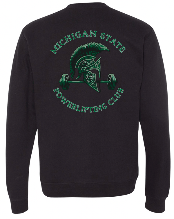 Custom Printed Apparel | MSU Powerlifting Club 2025 - Adult Black Crewneck - MSU Powerlifting Club F25 - 18568