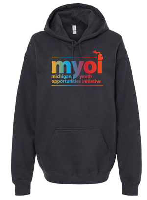 Custom Printed Apparel | MYOI Allegan/Barry Fall 2025 - Adult Black Hooded Sweatshirt Rainbow Design - MYOI Allegan/Barry F25 - 18516