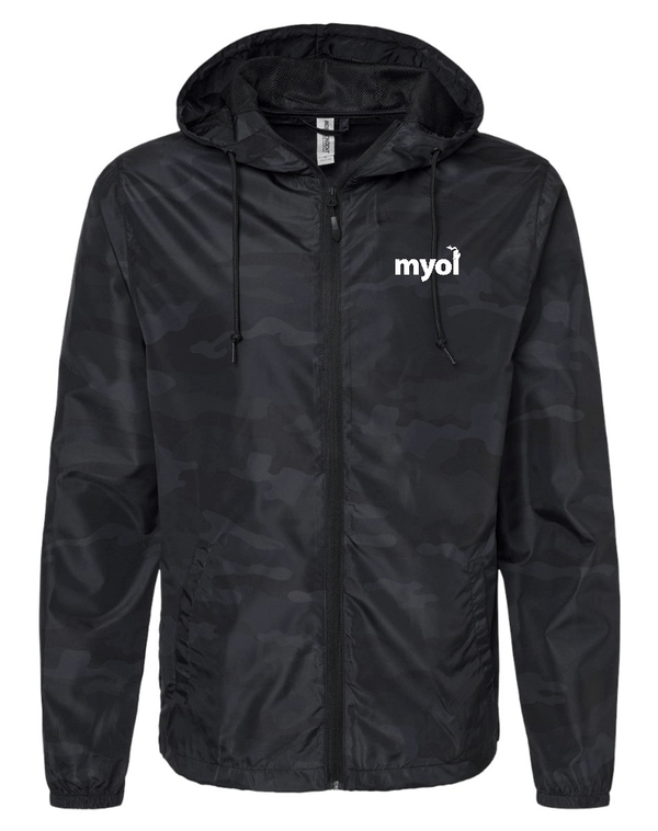 Custom Printed Apparel | MYOI Fundraiser | Black Camo Independent Trading Windbreaker - Jacket - MYOI Fundraiser - 18302