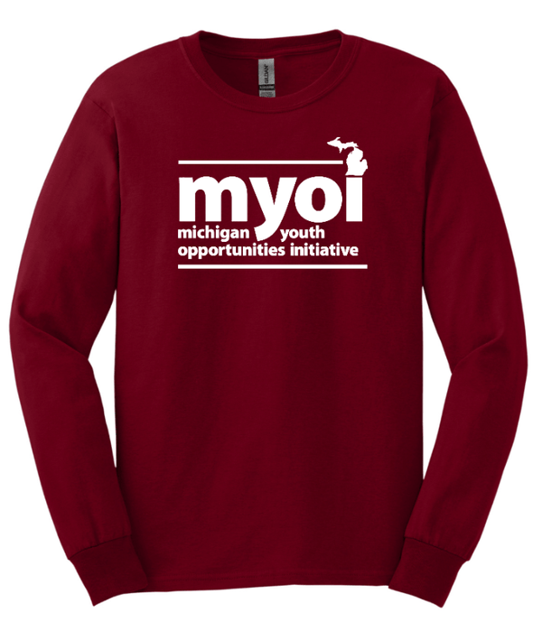 Custom Printed Apparel | MYOI Fundraiser | Cardinal Red Gildan Long Sleeve T-Shirt - Long Sleeve - MYOI Fundraiser - 18302