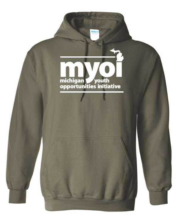 Custom Apparel - Screen Printing - MYOI Fundraiser - Heavy Blend Hooded Sweatshirt ~ Military Green / Irish Green / Blue ~ - MYOI Fundraiser - 16845