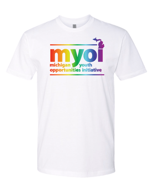 Custom Apparel - Screen Printing - MYOI Fundraiser - Unisex Cotton T-Shirt (Rainbow Design) - MYOI Fundraiser 2025 - 17423