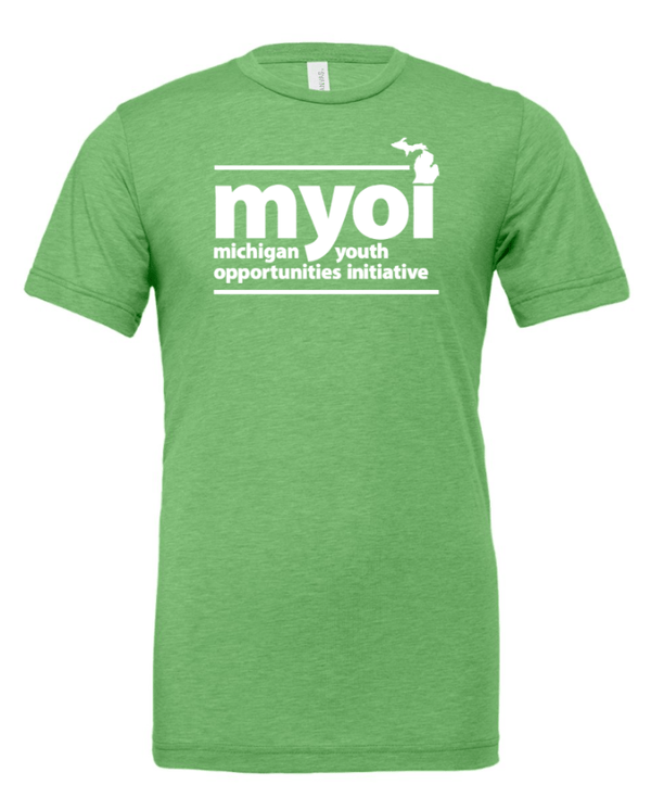 Custom Apparel - Screen Printing - MYOI Fundraiser - Unisex Triblend T-Shirt ~ Clay / Green / Charcoal ~ - MYOI Fundraiser - 16845