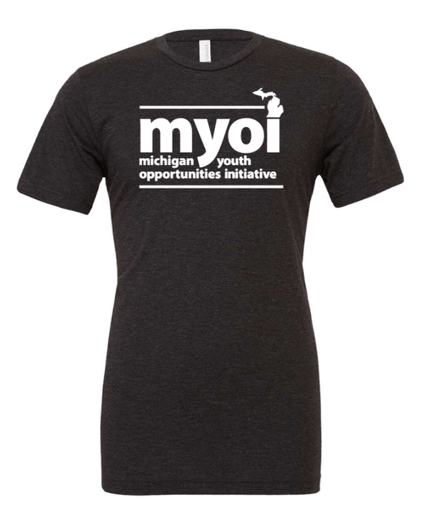 Custom Apparel - Screen Printing - MYOI Fundraiser - Unisex Triblend T-Shirt ~ Clay / Green / Charcoal ~ - MYOI Fundraiser - 16845