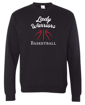 Custom Printed Apparel | NCCS Basketball 2025 - Youth Black Crewneck "Lady Warriors Design" - NCCS Basketball 25 - 18690