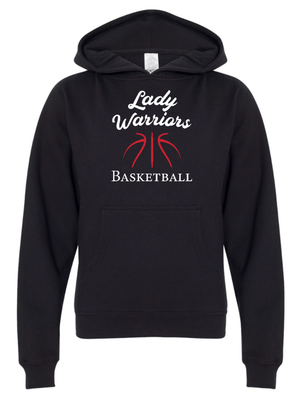 Custom Printed Apparel | NCCS Basketball 2025 - Youth Black Hoodie "Lady Warriors Design" - NCCS Basketball 25 - 18690