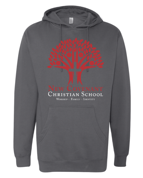 Custom Printed Apparel | NCCS | Charcoal Hooded Sweatshirt (Adult & Youth) - NCCS Stock