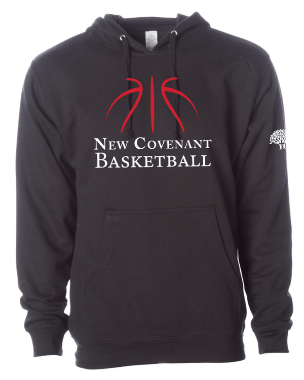 Custom Apparel - Screen Printing - New Covenant Christian School Basketball - Adult Midweight Hoodie - New Covenant Christian School Basketball - 17096