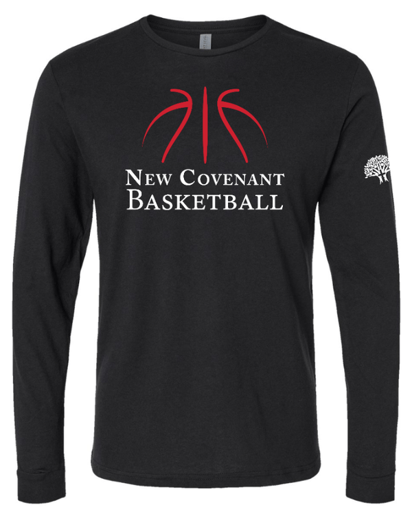 Custom Apparel - Screen Printing - New Covenant Christian School Basketball - Adult Unisex Long Sleeve T-Shirt - New Covenant Christian School Basketball - 17096