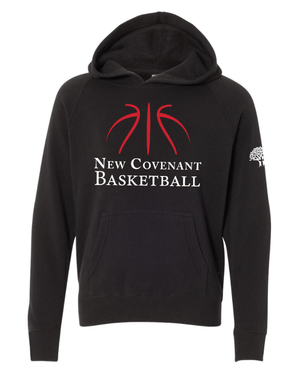 Custom Apparel - Screen Printing - New Covenant Christian School Basketball - Youth Lightweight Raglan Hoodie - New Covenant Christian School Basketball - 17096