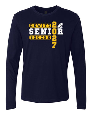 DeWitt Seniors Soccer Long Sleeve Midnight Navy front view