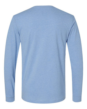 Okemos Fall Staff Shop Long Sleeve Heather Columbia Blue back view