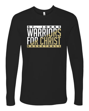 St. Johns Warriors for Christ Long Sleeve Black front view