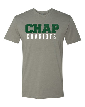 CHAP Chariots Basketball T-Shirt Stone Grey front view