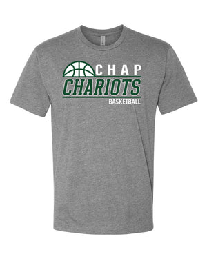 CHAP Chariots Basketball T-Shirt Dark Heather Grey front view
