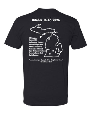 LA Dragons Fall Tournament 2026 T-Shirt Black back view