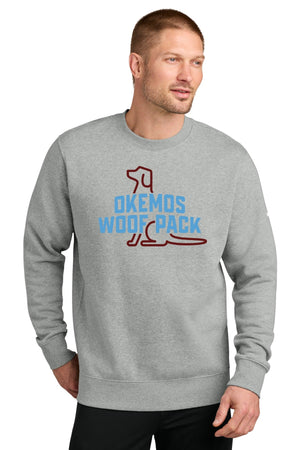 Okemos Woof Pack Crewneck Dark Grey Heather front view