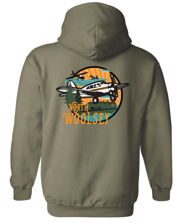 Custom Apparel - Screen Printing - North Woolsey Camping T Shirts - Adult Green Sweatshirt - North Woolsey Camping T Shirts - 16249