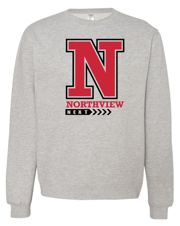 Custom Apparel - Screen Printing - Northview Next - Midweight Crewneck Sweatshirt ~ Black / Grey - Northview Next - 16806