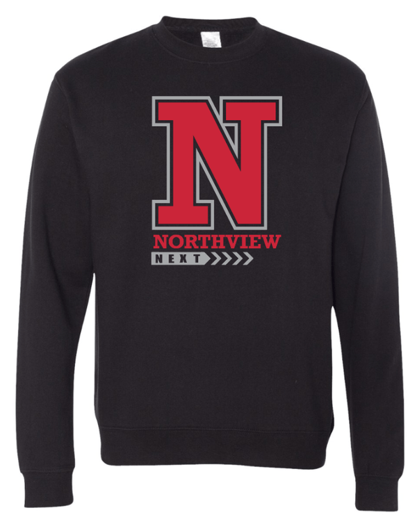Custom Apparel - Screen Printing - Northview Next - Midweight Crewneck Sweatshirt ~ Black / Grey - Northview Next - 16806