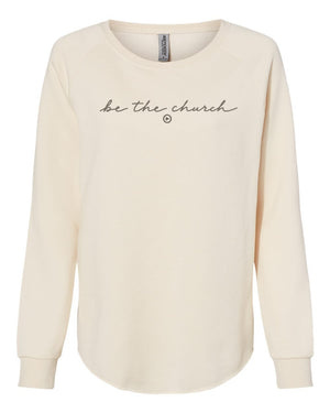 Epic Church 20th Anniversary Crewneck Bone front view
