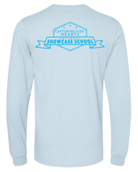 Custom Printed Apparel | Oakwood Elementary CKH - Unisex Long Sleeve T-Shirt (White / Black / Baby Blue) - Oakwood CKH - 18237